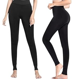 Upyogaa Fleece-Lined Winter Leggings for Women | High-Waist Tummy Control Warm Leggings | Free Size, S to XXL (28 to 38 Waist) (Free Size, Off White)