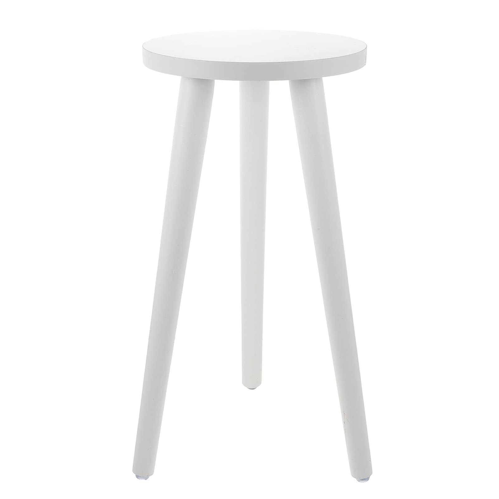 YARNOW Tall Wooden Plant Stand, Round Plant Stand, White Legs, 20cm Diameter, 42cm Height
