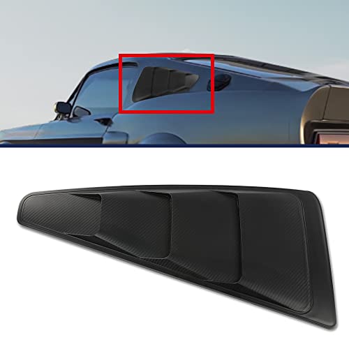 Cheda Carbon Style Unpainted Black Quarter Side Window Louvers Board Compatible With 2005 2006 2007 2008 2009 2010 2011 2012 2013 2014 Ford Mustang #TOP1