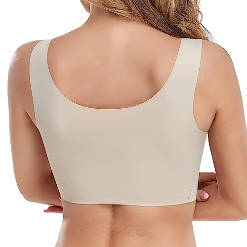 Seamless Nude Bra Tank Top for Women, Sleeveless Camisole Comfortable Soft Bras4