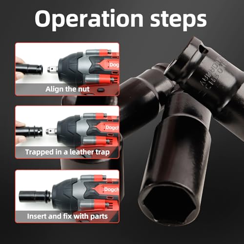 20V Cordless Impact Wrench 1/2'', Compatible with Makita 18V Battery, Maximum Torque 605 Foot-Pound, Brushless Motor, Max 3200RPM, 2 * 4.0 Ah Battery and Charger in Combo Kit - Image 5