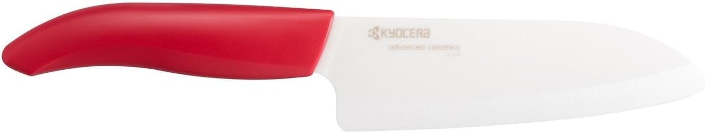 Kyocera Revolution Series Ceramic Santoku, Chef Knife for Your Cooking Needs, 5.5”, Red
