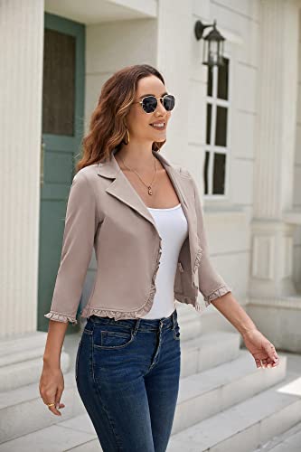 Image of GRACE KARIN Women 3 /4 Sleeve Cropped Blazer Jacket