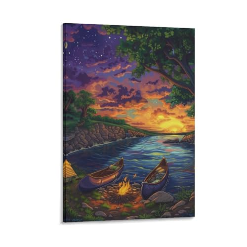 Décoration murale salon avec cette peinture de paysage sur toile 20x30inch