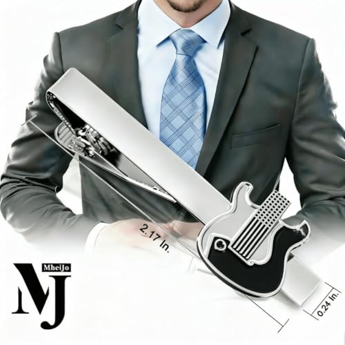 Image of Tie Clips for Men, Tie Clip, Tie Bar, Tie Bars for Men, Silver Tie Tack Pins Unique, Mens Lapel Pins for Suits Shirts, Neck Tie Clasps for Women Boys Dad Father, Jewelry Accessories Gifts for Holiday
