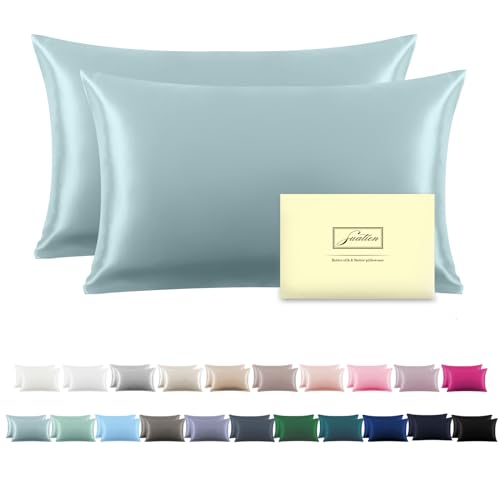 Silk Pillowcase for Hair and Skin,Soft,Breathable and Sliky 100% Silk Pillowcases King Set of 2,Both Sides Natural Mulberry Silk Pillow Cases with Hidden Zipper(King Size 20"X 36",2pcs)