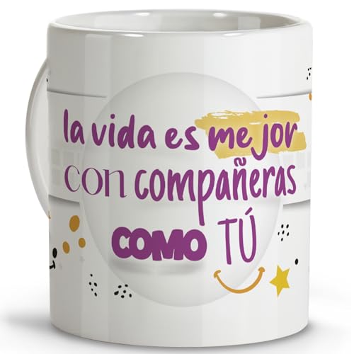 LolaPix Detalles compañeros de trabajo. Tazas originales para regalar. Regalo compañera trabajo. Regalo amiga. Taza cerámica 330 ml LolaPix Detalles compañeros de trabajo. Tazas originales para regalar. Regalo compañera trabajo. Regalo amiga. Taza cerámica 330 ml