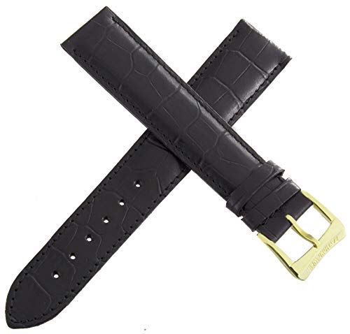  JZWCHQ Raymond Weil 20mm Black Watch Band Cinp con fibbia in acciaio inossidabile tono in oro