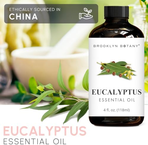Brooklyn Botany Eucalyptus Essential Oil - Huge 118 ml - 100% Pure and Natural - Premium Grade with Dropper - for Aromatherapy and Diffuser - 3