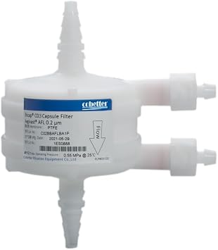 Purcise SLE Bricap C Series 0.45+0.2m PES Membrane Capsule Filters with 1/4"-1/2" Stepped Hose Barb Inlet and Outlet