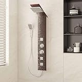 Syst&egrave;me de panneau de douche en verre marron avec grain de...