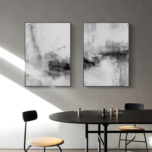 Peinture murale en noir et blanc YAJNILUCK pour la décoration de votre salon