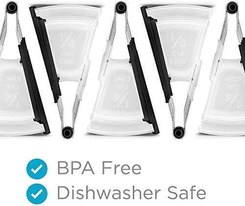Dreamfarm Levups | Scraping Self-Leveling Measuring Cups | Set of 4 Cups | Black