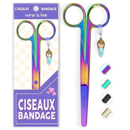 Mayo Ciseaux infirmiere, ciseaux infirmier bout rond | infirmiere accessoires avec motifs uniques à pansement compressif | lames aiguisées inox | idéal trousse de secours