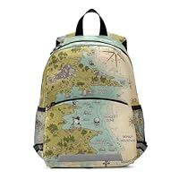 RPLIFE Toddler Boy Backpack with Leash, Vintage Pirate Treasure Map Preschool Backpacks Mini Kids School Bag