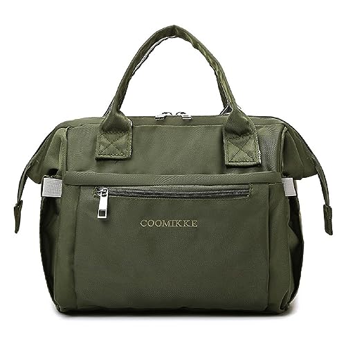 Image of Winnies Diaper Bag Mummy Tote for Baby Care | Multifunction Travel Nappy Tote with Zipper Closure | Large Capacity Hand-Carry Mother Bags for Newborn Essentials & Hospital Use (Green)