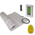 15 Sqft Mat, Electric Radiant Floor Heat Heating System with Aube Digital Floor Sensing Thermostat