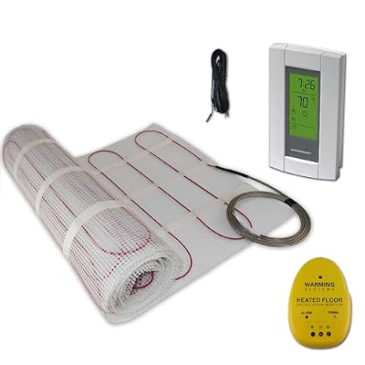 15 Sqft Mat, Electric Radiant Floor Heat Heating System with Aube Digital Floor Sensing Thermostat