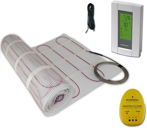 15 Sqft 120V Electric Radiant Floor Heating Mat – Includes Heatin...