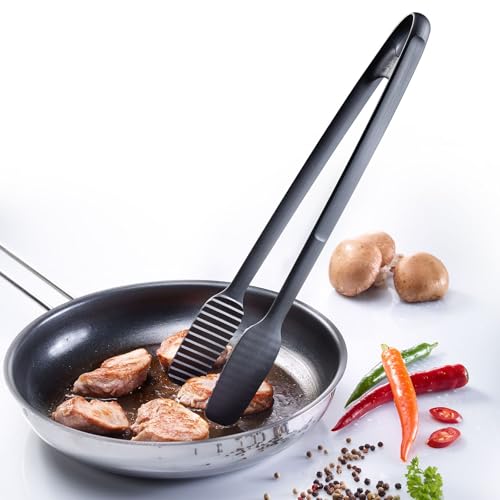 Westmark 2 Brat- und Servierzangen – 2 praktische Grillzangen zum Wenden von Fleisch, Fisch und Gemüse, Kunststoff, Länge: je 33,2 cm – Schwarz, 286922E3