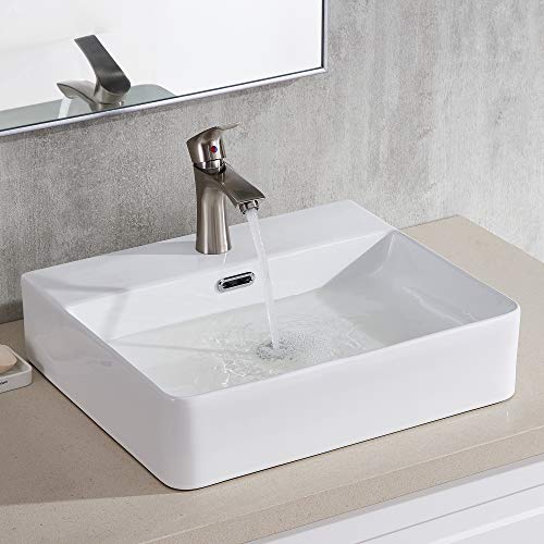 Bathroom Sink,Wall Mount Sink,20"X 17"White Rectangle Wall Mounted Bathroom Vessel Sink,Modern Floating Or Countertop Porcelain Ceramic Washing Bathroom Lavatory Sink #TOP5