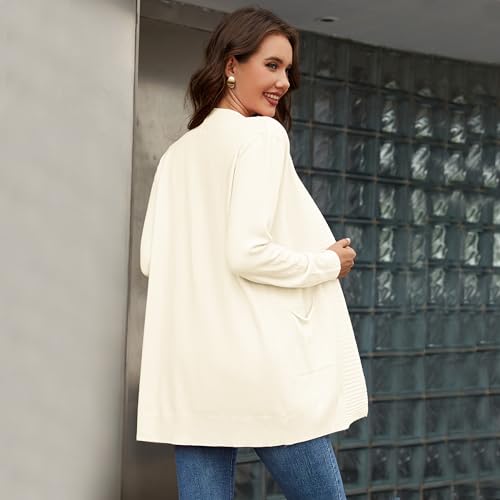 Women's Open Front Cardigan with Pockets Long Sleeve Casual Knit Sweaters4