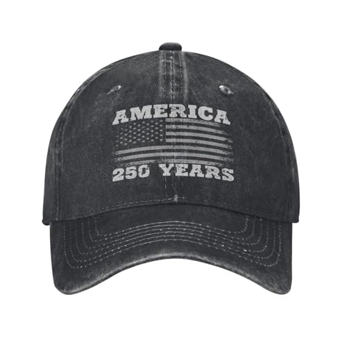 FJQWKLF 250 Years of USA 250th Birthday Denim hat Anniversary Vintage 1776 2026 Denim hat Baseball Cap