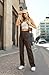 Lepunuo Womens Cargo Pants High Waisted Baggy Casual Trendy Fashion Relaxed Fit Y2K Trousers Dark Brown