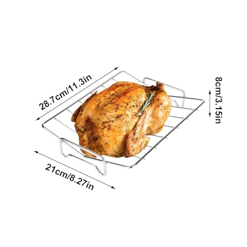 Estante para asar pavos en forma de V de acero inoxidable para horno y barbacoa 6