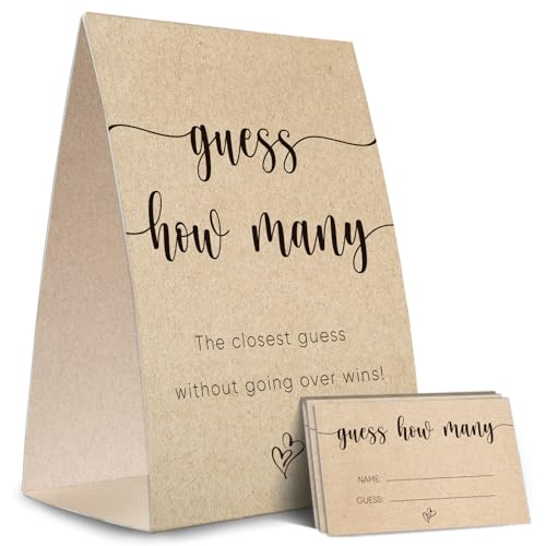 Kraft Paper Guess how Many Sign,Baby Shower Game Kit (1