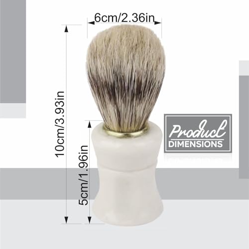 Shaving Brush Smooth And Soft Professional Pure Bristle Brush with Elegant Design User Friendly Men Using Shave Cream or foam Brush Hair Salon Tool Plastic handle Fast leather Wet Shaving (1Pc) - Image 3