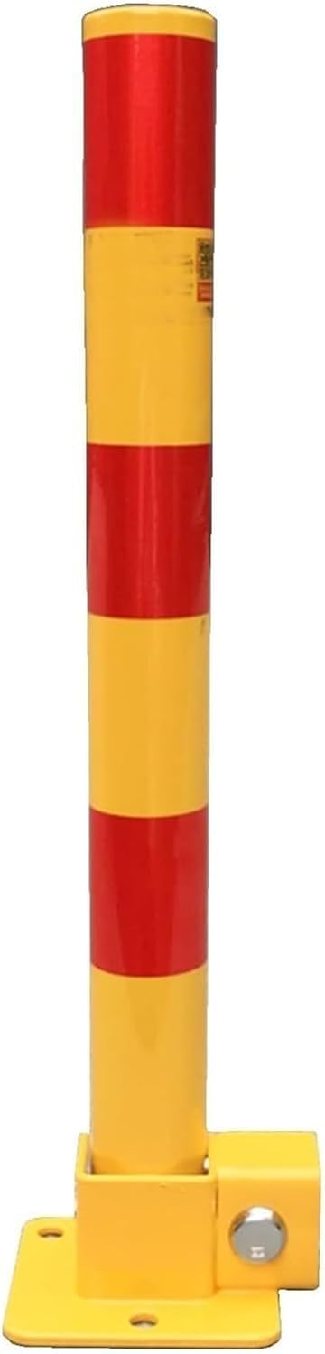 GTHTUHFD Delineator Post Cone Driveway Caution Sign Car Parking Space Lock Bollard, High Visibility Yellow And Red Lockable Fold Down Car Parking Barrier Post,For Traffic Sen,Red