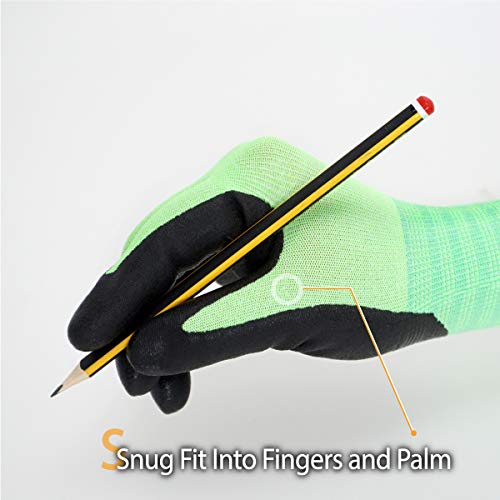 Image of DEX FIT Nitrile Work Gloves FN330, 12 Pairs, 3D-Comfort Stretchy Fit, Firm Grip, Thin & Lightweight, Touch-Screen Compatible, Durable, Breathable & Cool, Machine Washable; Green S (7)
