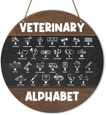 Funny Veterinarian Vet Tech Assistant Gifts for Veterinary Medicine Technician Teacher Student, Vet Tech Assistant Decor for Office Home, Office Decorations, Veterinary Alphabet