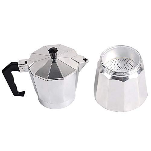 Image of THW Aluminium Italian Espresso Coffee Maker /Filter Coffee Maker Percolator for 6 Cups of Coffee- Moka Pot, 300 ML
