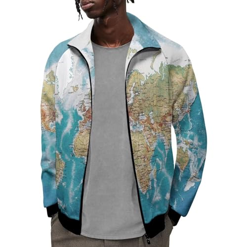 Image of Men's Lightweight Jackets Casual Full Zip Fleece Jacket Men Coats Fashion Long Sleeve Sweatshirt