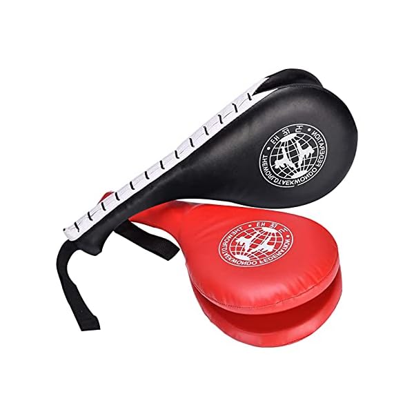 winwon-Taekwondo-Kick-Pads-Target-Durable-TKD-Kicking-Targets-Training-Paddles-Double-Strike-Pads-for-Kickboxing-and-Karate-Training-Style-2Blackred2-pcs Taekwondo Kick Pads, Target Durable TKD Kicking Targets Training Paddles, Double Strike Pads for Kickboxing and Karate Training (Style 2,Black+red,2 pcs)