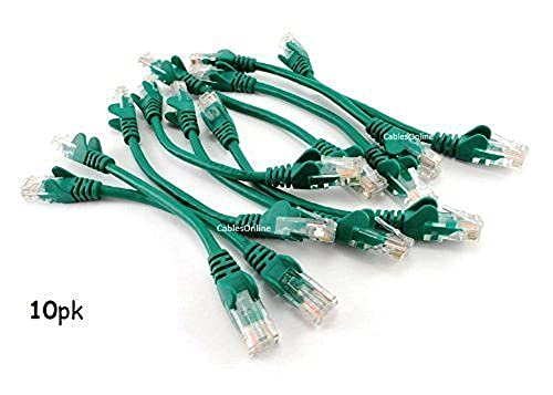 CablesOnline 10-Pack cable CAT5e UTP 6 pulg Verde miniatura 3