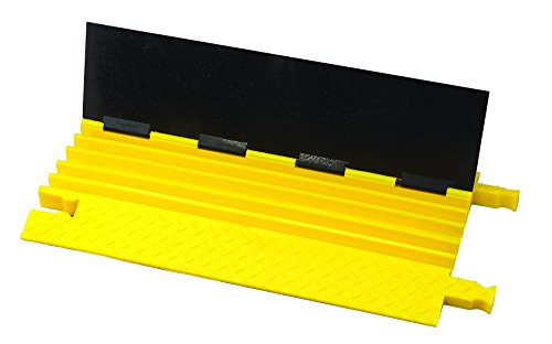 Checkers Industrial Safety Products BB5-125-D-B/Y Bumble Bee 5-Channel Cable Protector, Dog Bone Connector, Black with Yellow