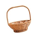 GANAZONO Webkorb geflochtene Körbe Geflochtener Aufbewahrungskorb Gewebter Wäschekorb geflochtener Obstkorb Korb aus Rattan-Kunststoff Lebensmittelkörbe aus Kunststoff Blumenkorb Weidenkorb