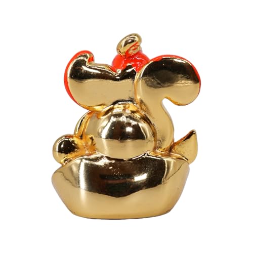 Image of Gold Plated Leaf Finish Ganesha | Ganpati Idol for Car Dashboard, Office Desk & Home Temple | Divine Blessings & Positivity | Height 2.5 Inch