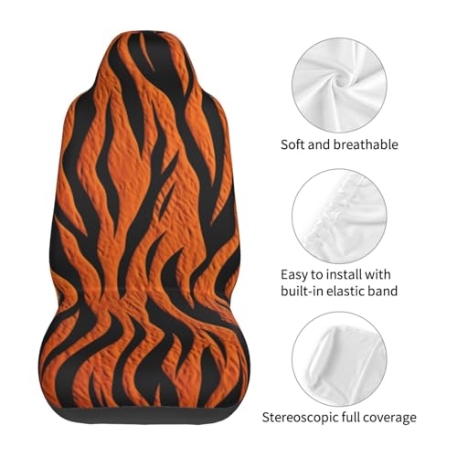 Housses de siège auto anti-taches et respirantes motif tigre pour trajets longue distance - 5