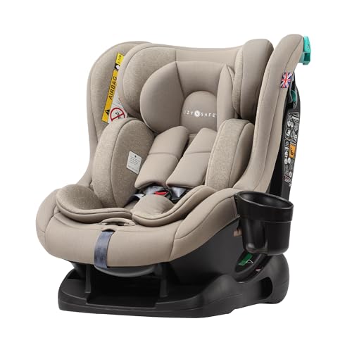 Cozy N Safe Fitzroy+ i-Size Car Seat 40-150cm, Extended Rear Facing, Forward & Rear Facing, 5 Point Harness, Side Impact Protection, Adjustable Headrest, Cup Holder, Birth to 12 Years (Ecru)