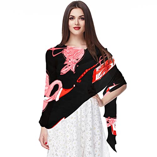 Foulard en mousseline de soie Merry Christmas pour femme style vintage multicolore