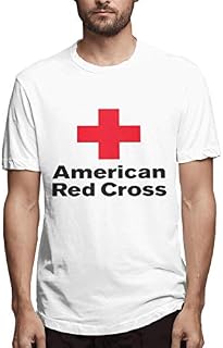 Nutmix Mens American Red Cross Leisure T-Shirts White