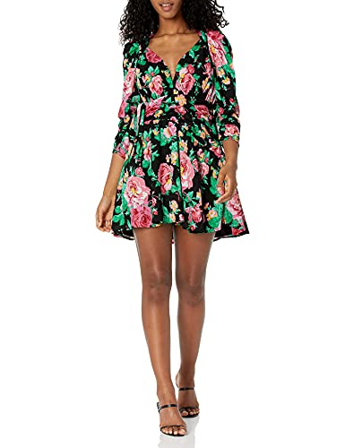 Image of For Love & Lemons Womens Floral Deep V Mini Dress