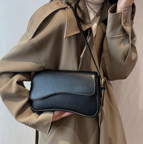 Image of Shoulder Bag for Women Retro Vegan Leather Tote Handbag Underarm Bag Trendy Purse Crossbody Bag With Zipper 2025