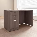 Boss Office Products 48' x 24' Desk with File Pedestal, Driftwood