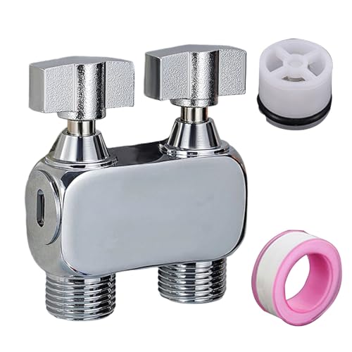 Upgraded Brass Handheld Bidet Sprayer Double Control Valves Set Fittings for Toilet Plumbing Pet Hygienes and Garden Use Wall Mounted Double Control Valves