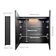 WisHomee Spiegelschrank Bad mit Beleuchtung und Steckdose 65 cm Breit, LED Schwarz Badezimmer Spiegelschrank mit Beleuchtung und Einstellbare Ablage, 2 Turen, Beheizt Antibeschlag, Dimmbar